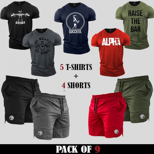 9pcs - ASDBR Deal (5 T-Shirts + 4 Shorts)