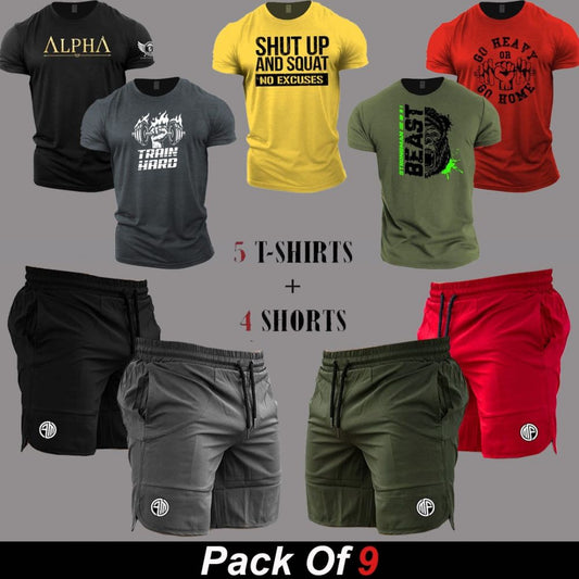 9pcs - ASJCT Deal (5 T-Shirts + 4 Shorts)